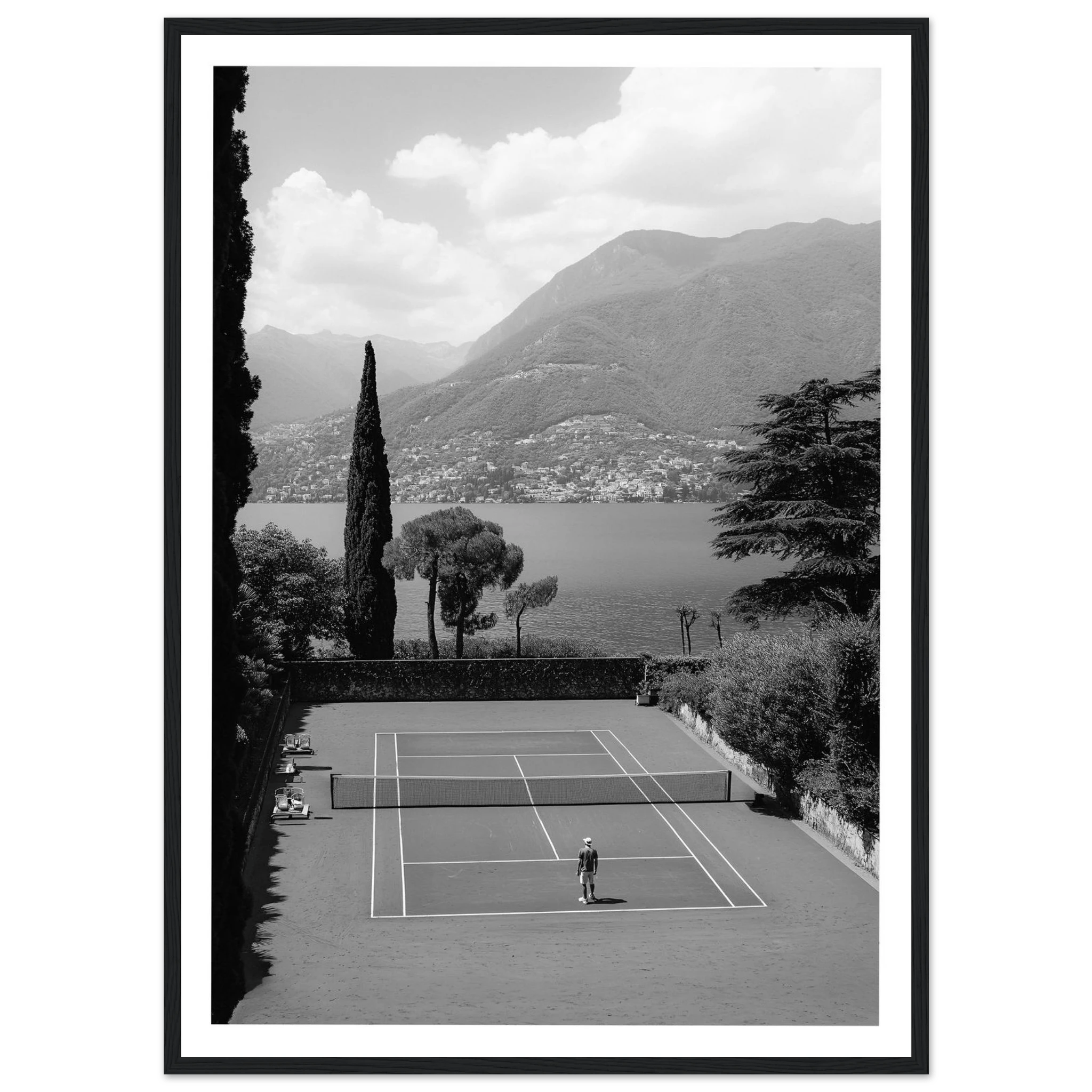 Tennis Black and White Photography Wall Art - Luxury Art Canvas