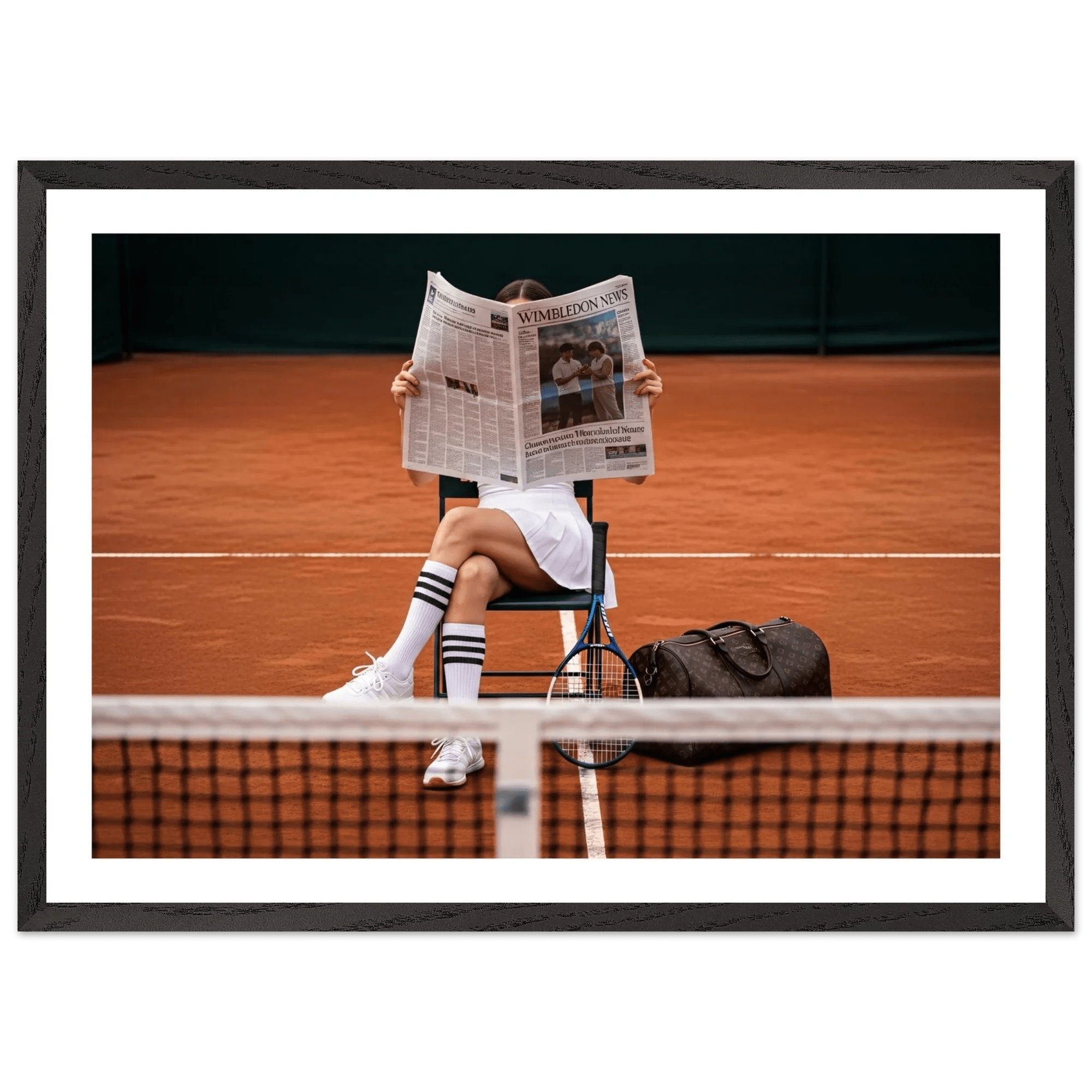 Tennis Court Reading Photography Wall Art - Luxury Art Canvas