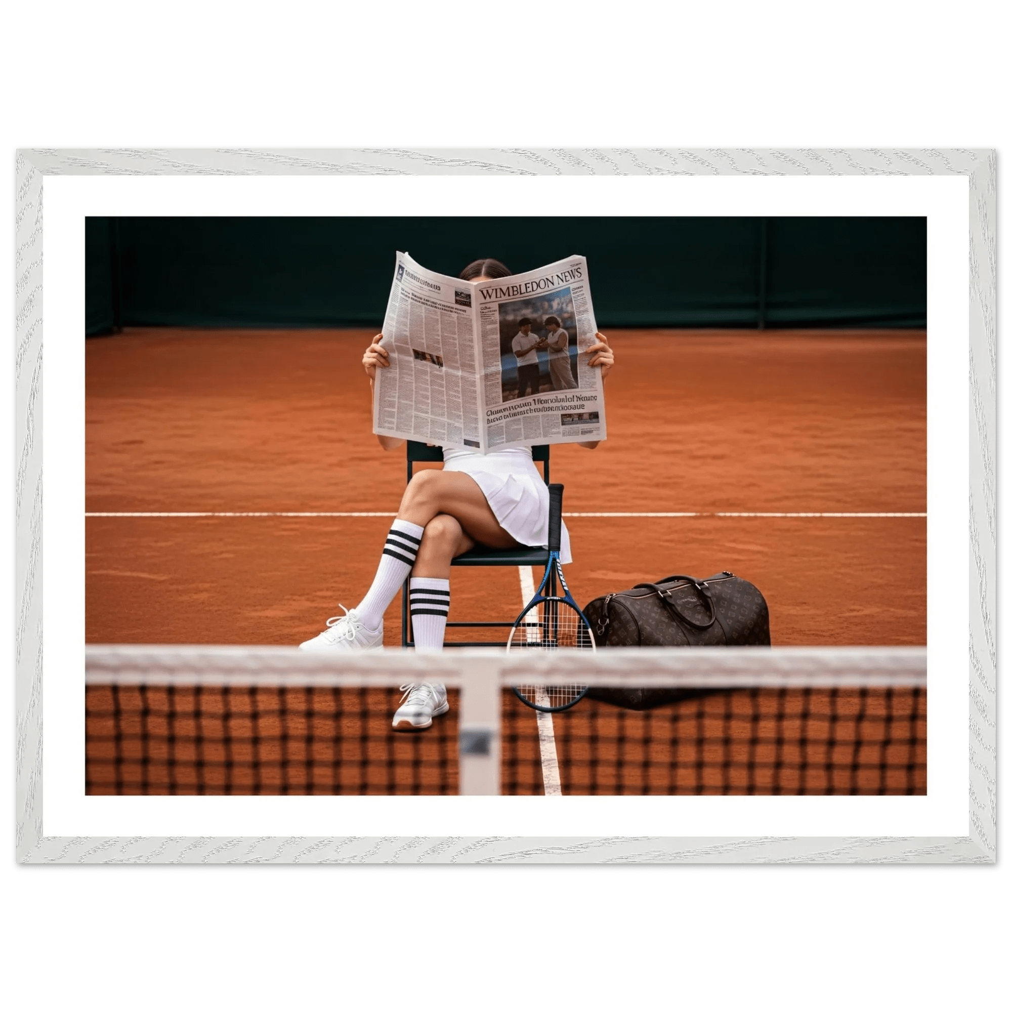 Tennis Court Reading Photography Wall Art - Luxury Art Canvas