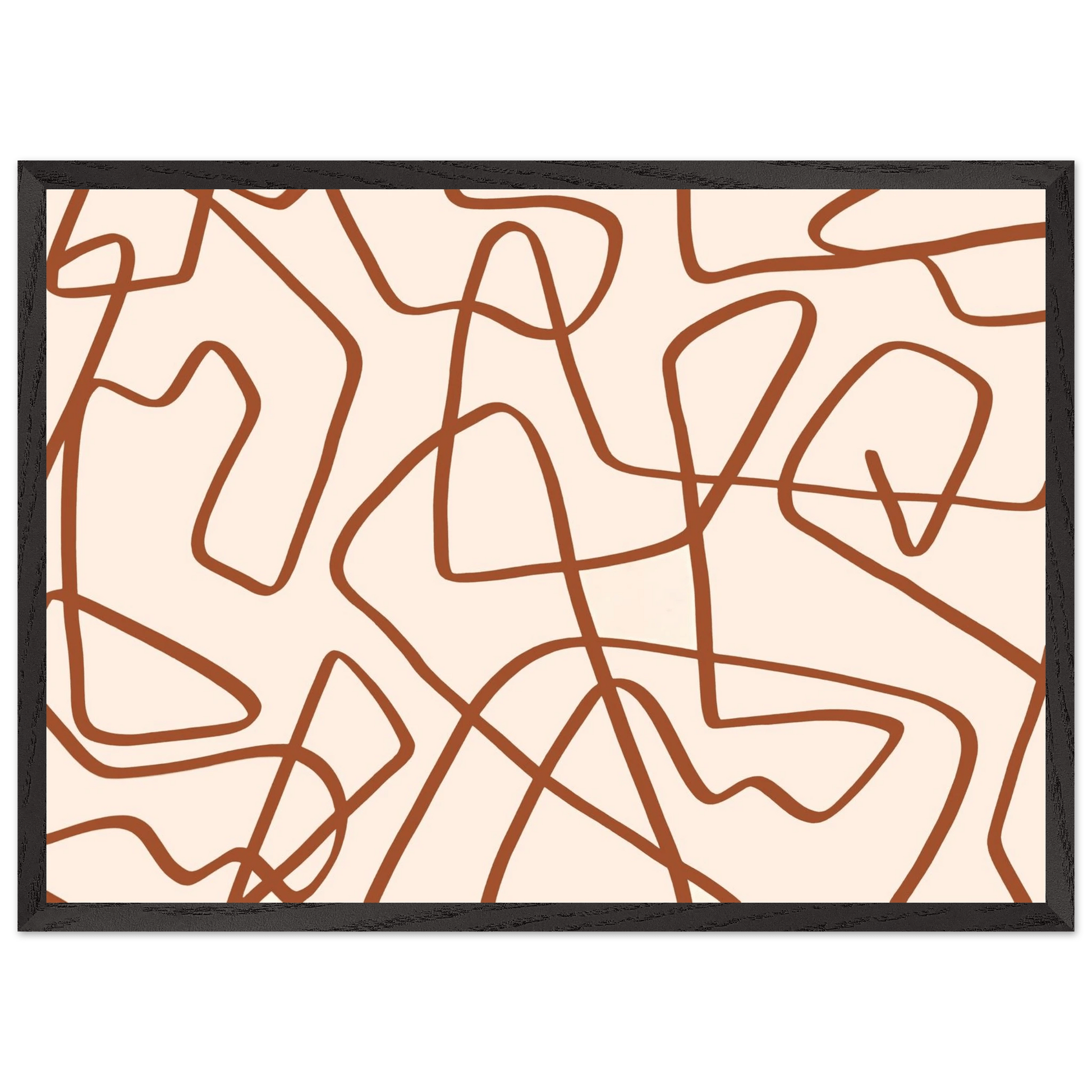 Terracotta Scribble Minimalist Wall Art - Luxury Art Canvas