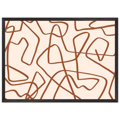 Terracotta Scribble Minimalist Wall Art - Luxury Art Canvas