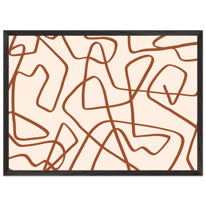 Terracotta Scribble Minimalist Wall Art - Luxury Art Canvas