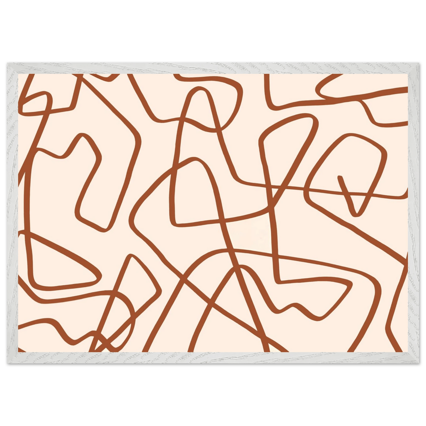 Terracotta Scribble Minimalist Wall Art - Luxury Art Canvas