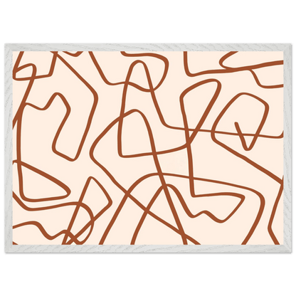 Terracotta Scribble Minimalist Wall Art - Luxury Art Canvas