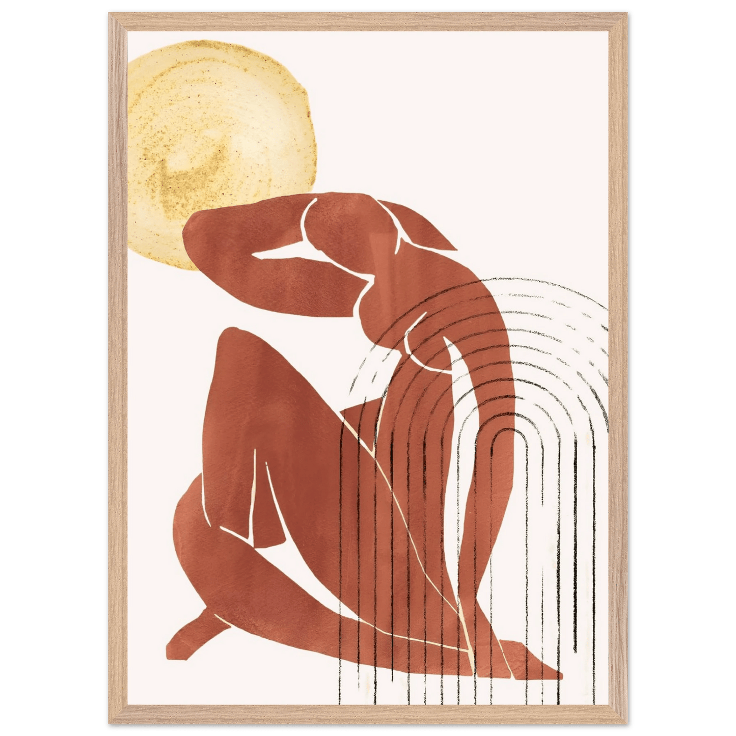 Terracotta Woman Minimalist Wall Art - Luxury Art Canvas