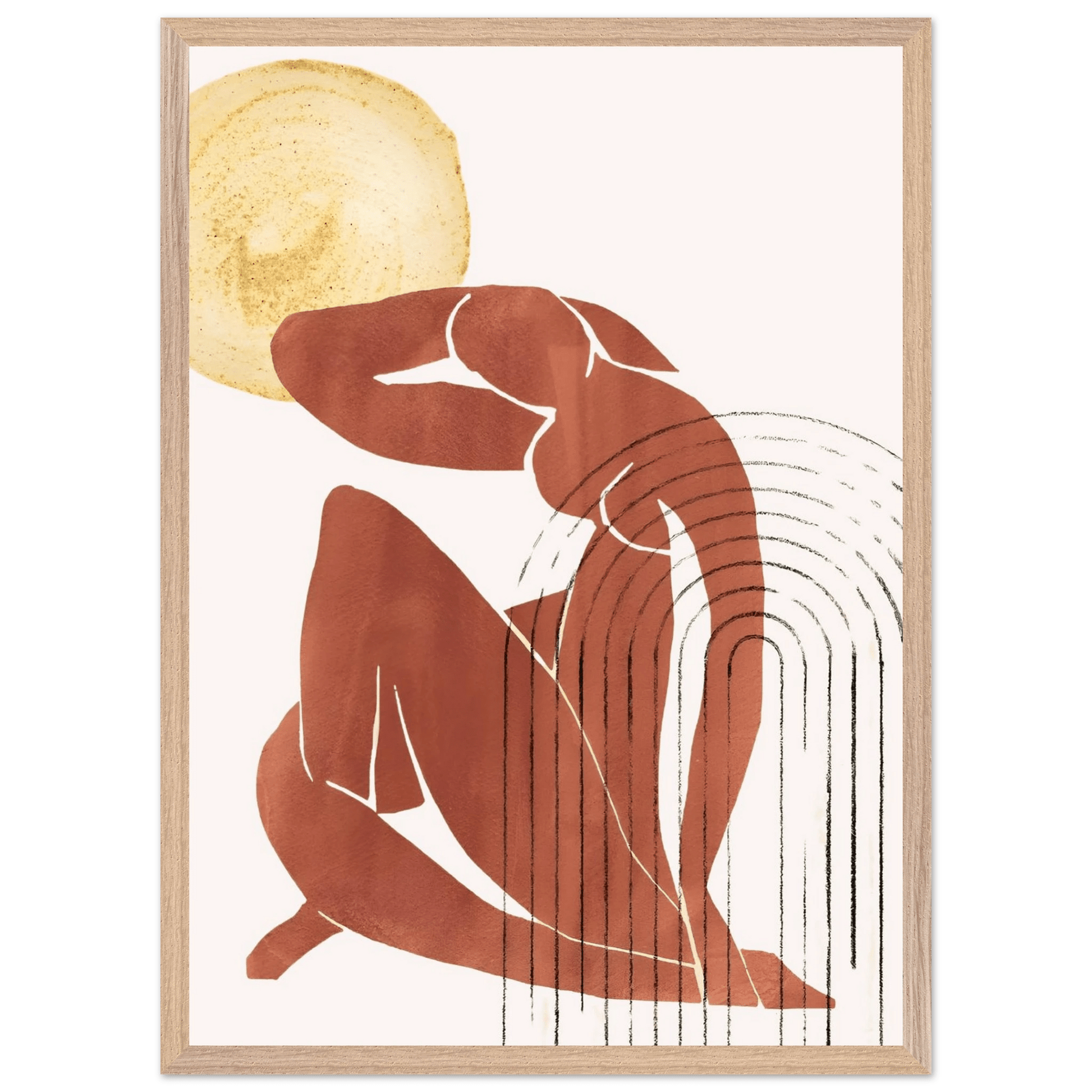Terracotta Woman Minimalist Wall Art - Luxury Art Canvas