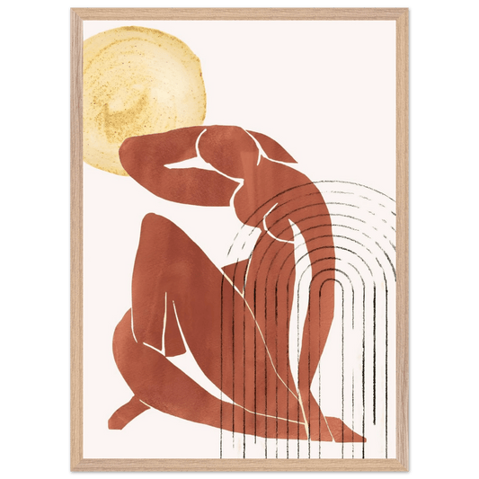 Terracotta Woman Minimalist Wall Art - Luxury Art Canvas