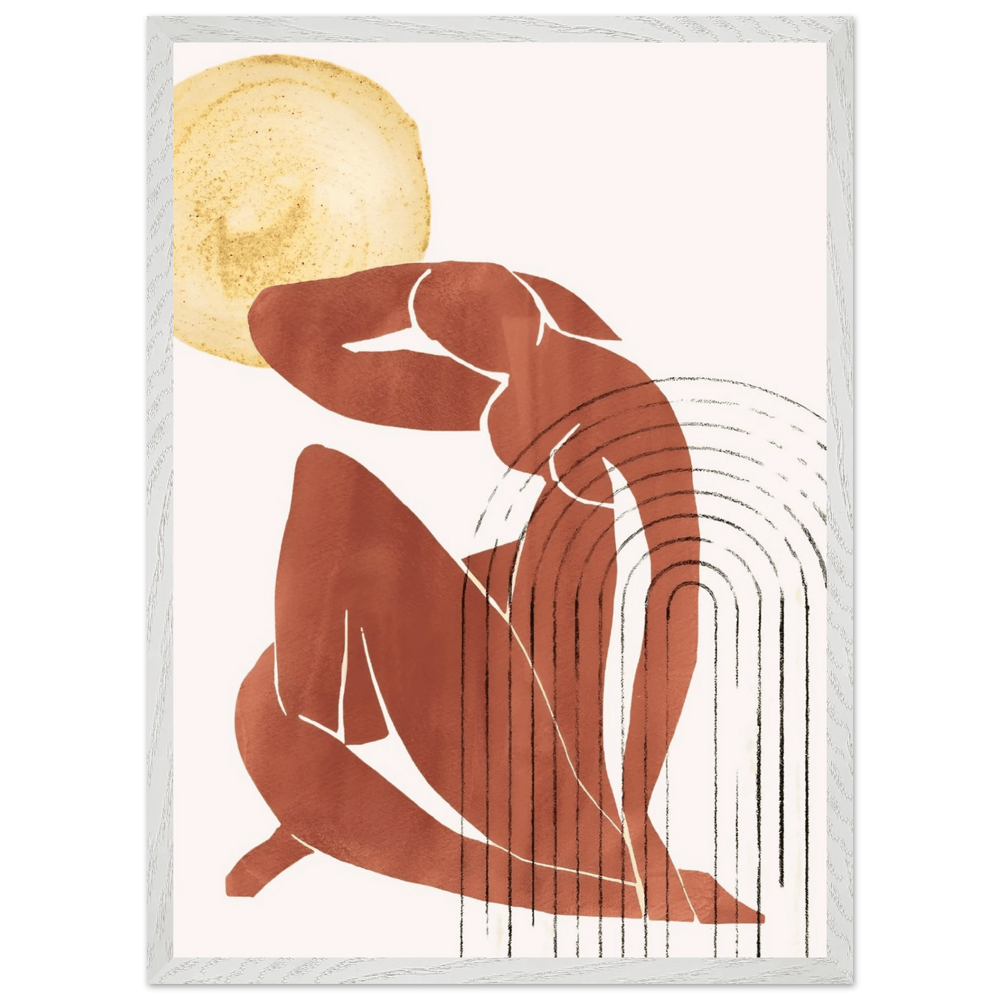 Terracotta Woman Minimalist Wall Art - Luxury Art Canvas