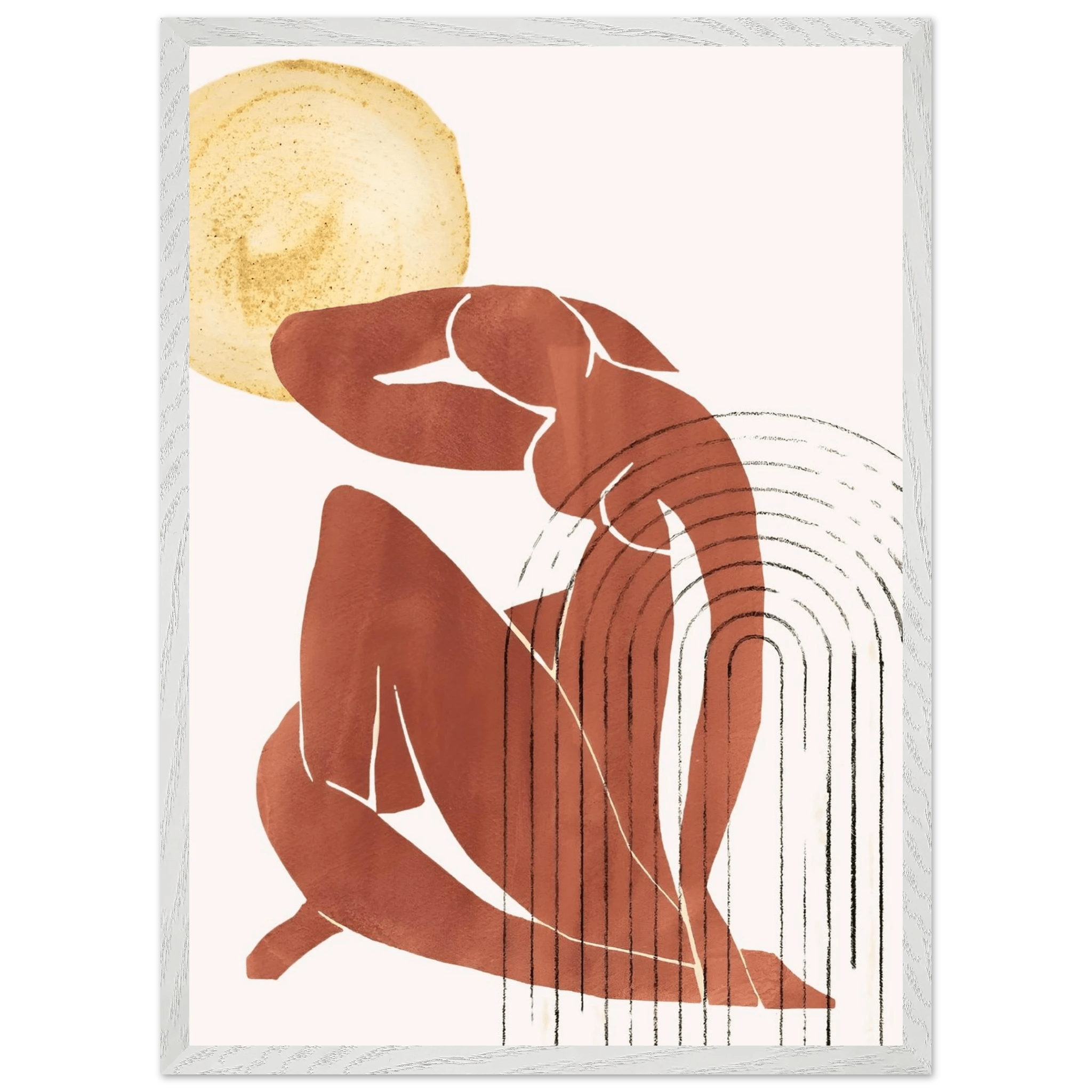Terracotta Woman Minimalist Wall Art - Luxury Art Canvas