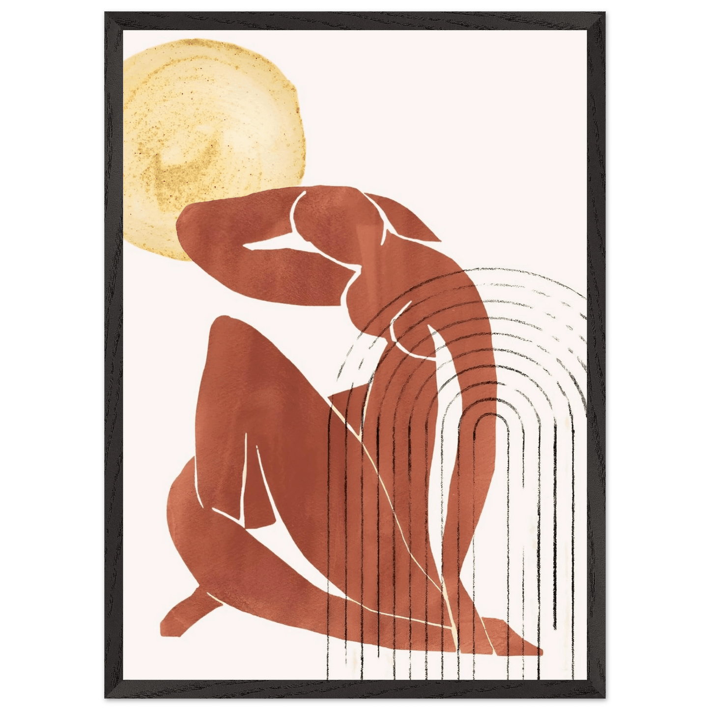 Terracotta Woman Minimalist Wall Art - Luxury Art Canvas