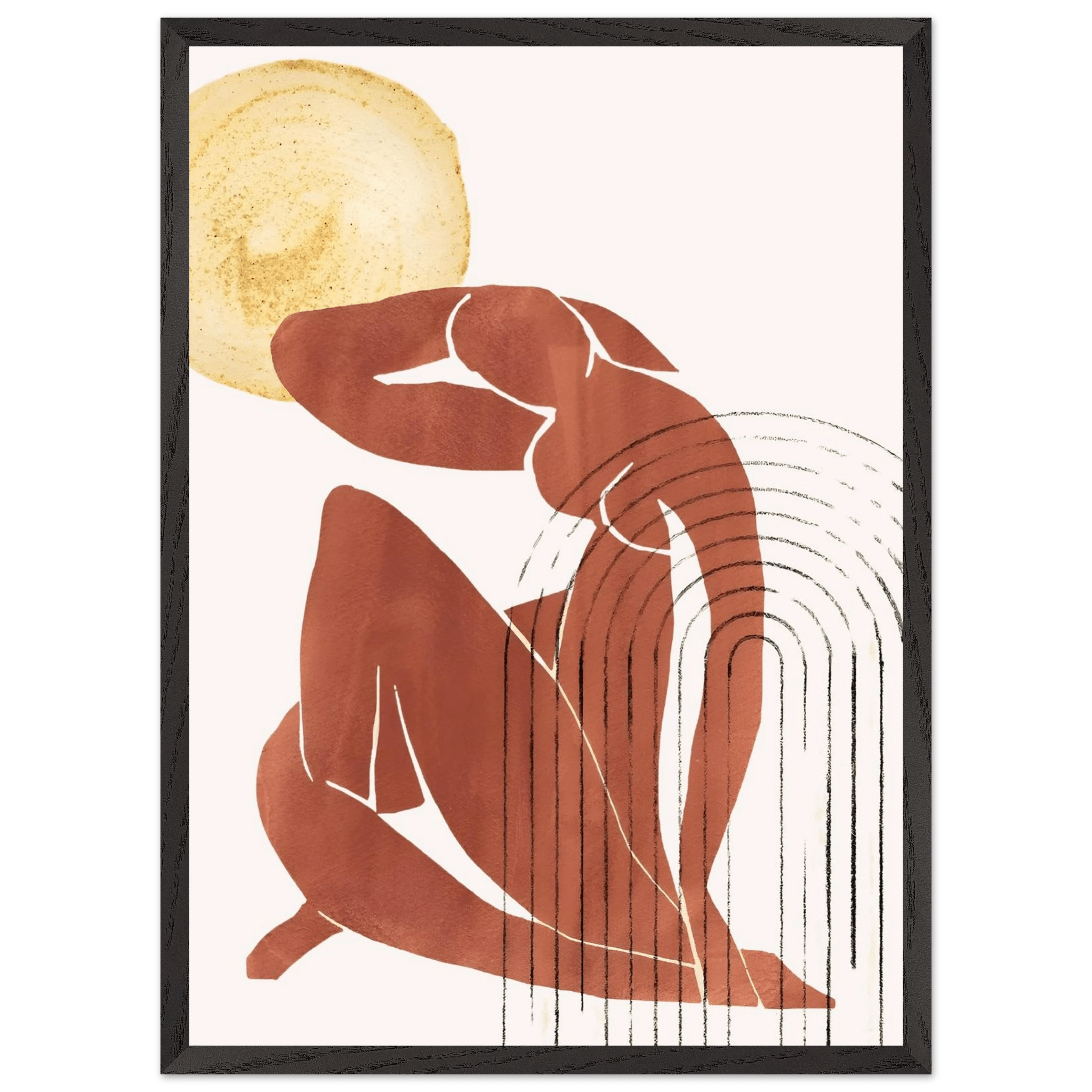 Terracotta Woman Minimalist Wall Art - Luxury Art Canvas