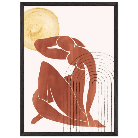 Terracotta Woman Minimalist Wall Art - Luxury Art Canvas