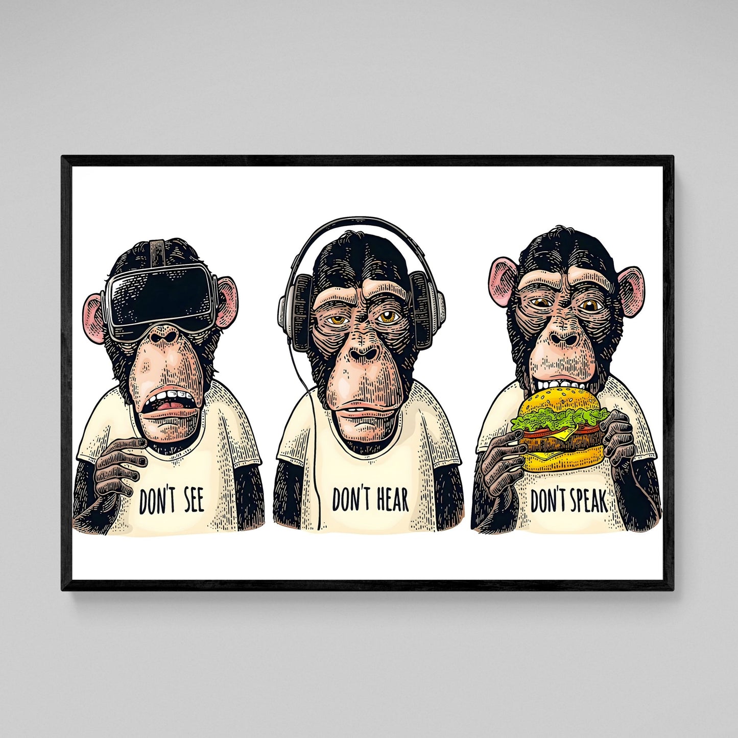 Three Wise Monkey Canvas - Luxury Art Canvas