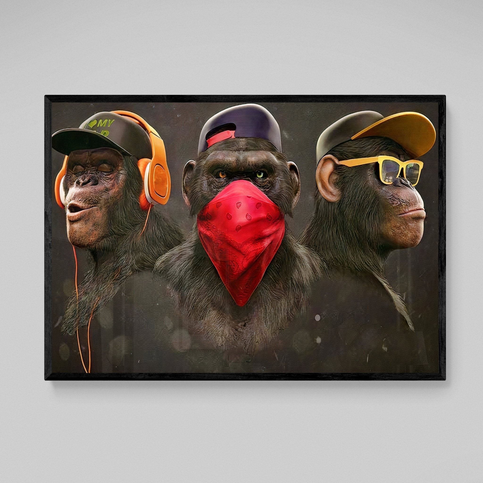 Three Wise Monkey Canvas Wall Art - Luxury Art Canvas