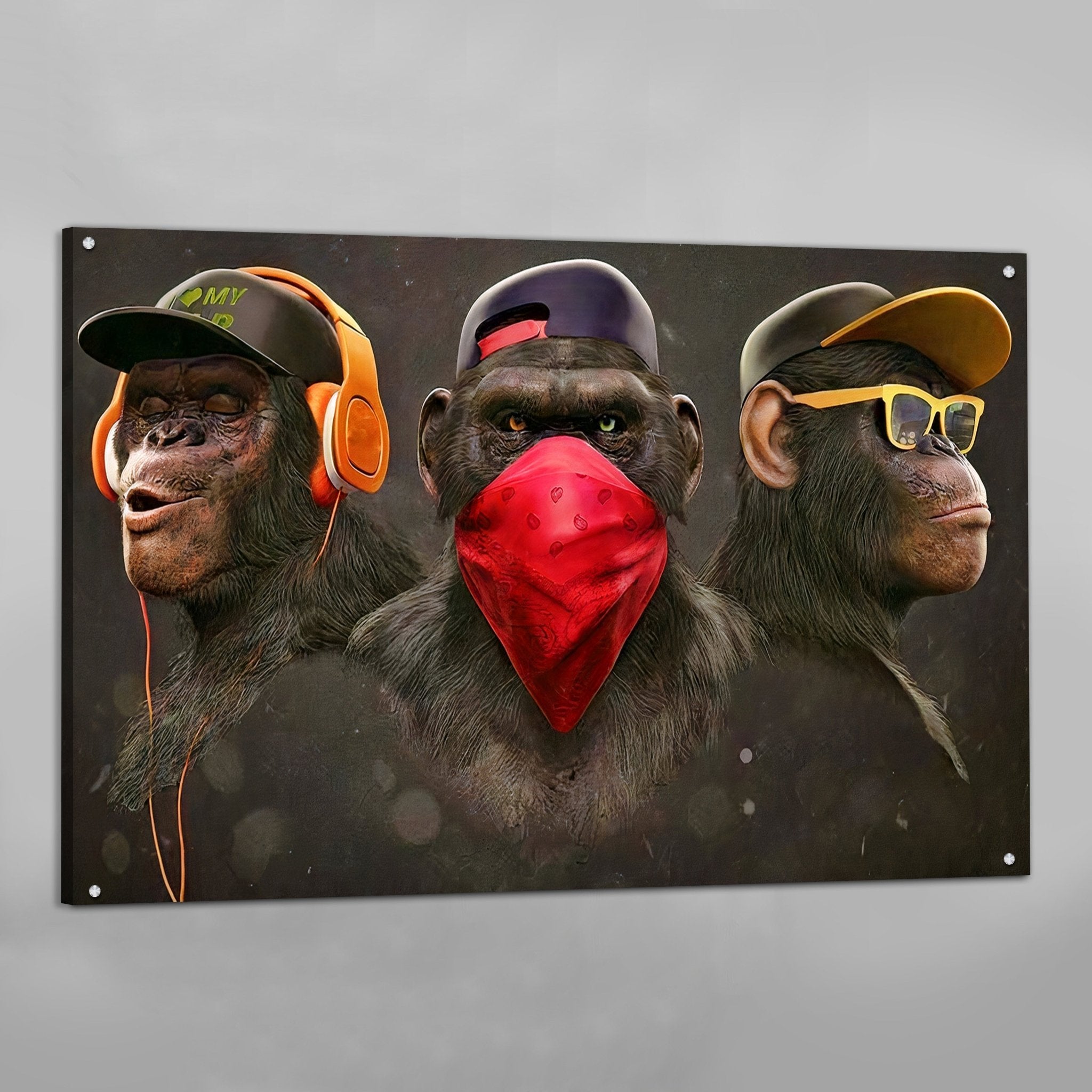 Three Wise Monkey Canvas Wall Art - Luxury Art Canvas