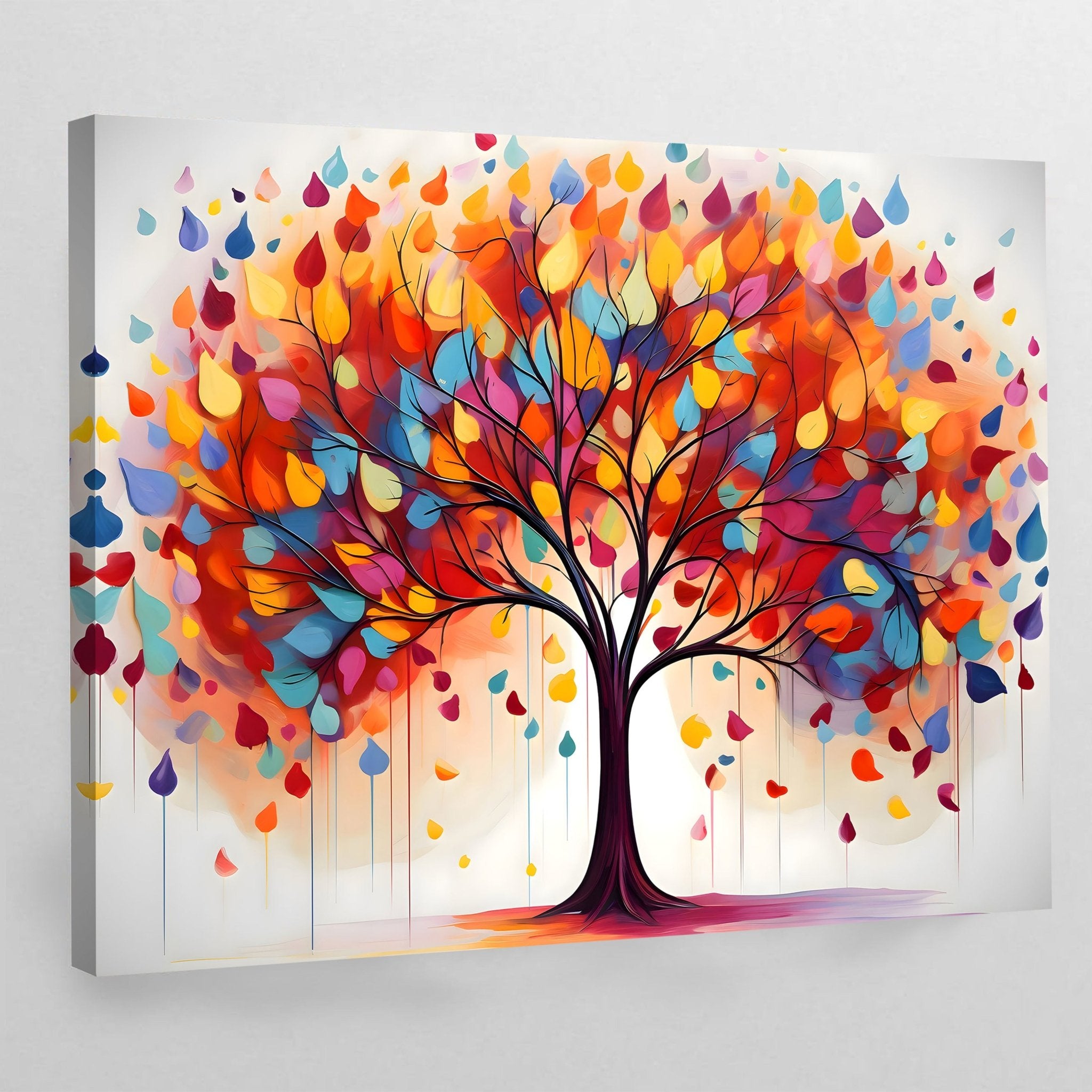 Tree Of Life Colorful Wall Art - Luxury Art Canvas