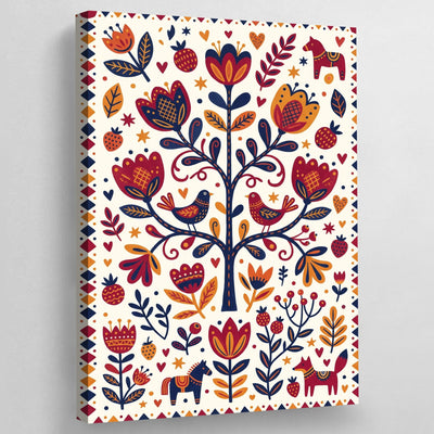 Tree of Life Scandinavian Wall Art - Luxury Art Canvas