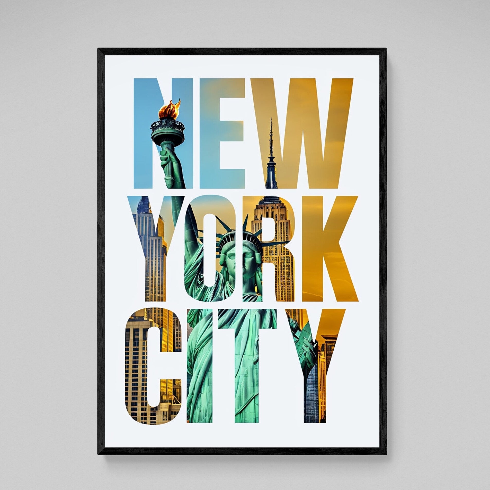 Typography New York Wall Art - Luxury Art Canvas