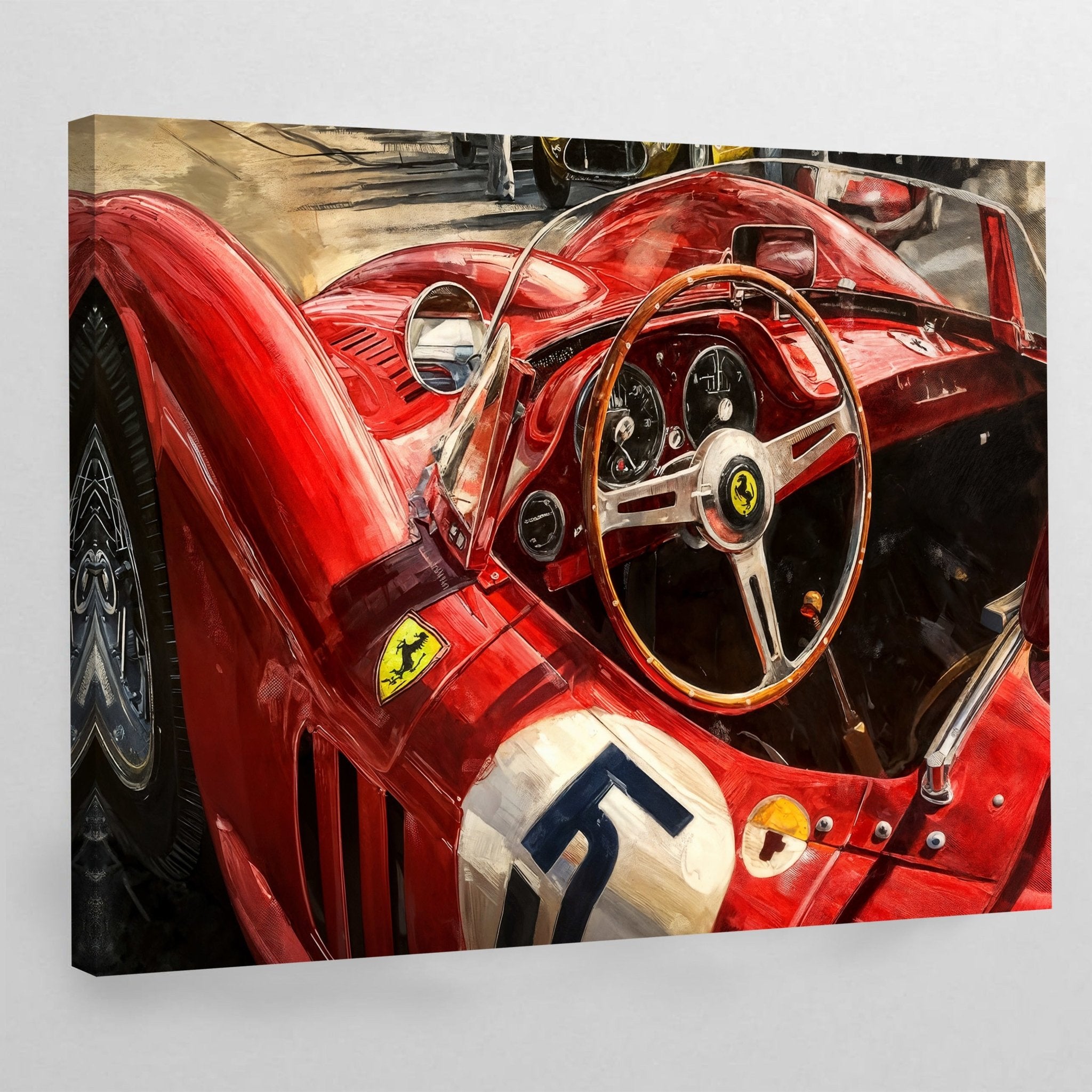 Vintage Red Car Wall Art - Luxury Art Canvas