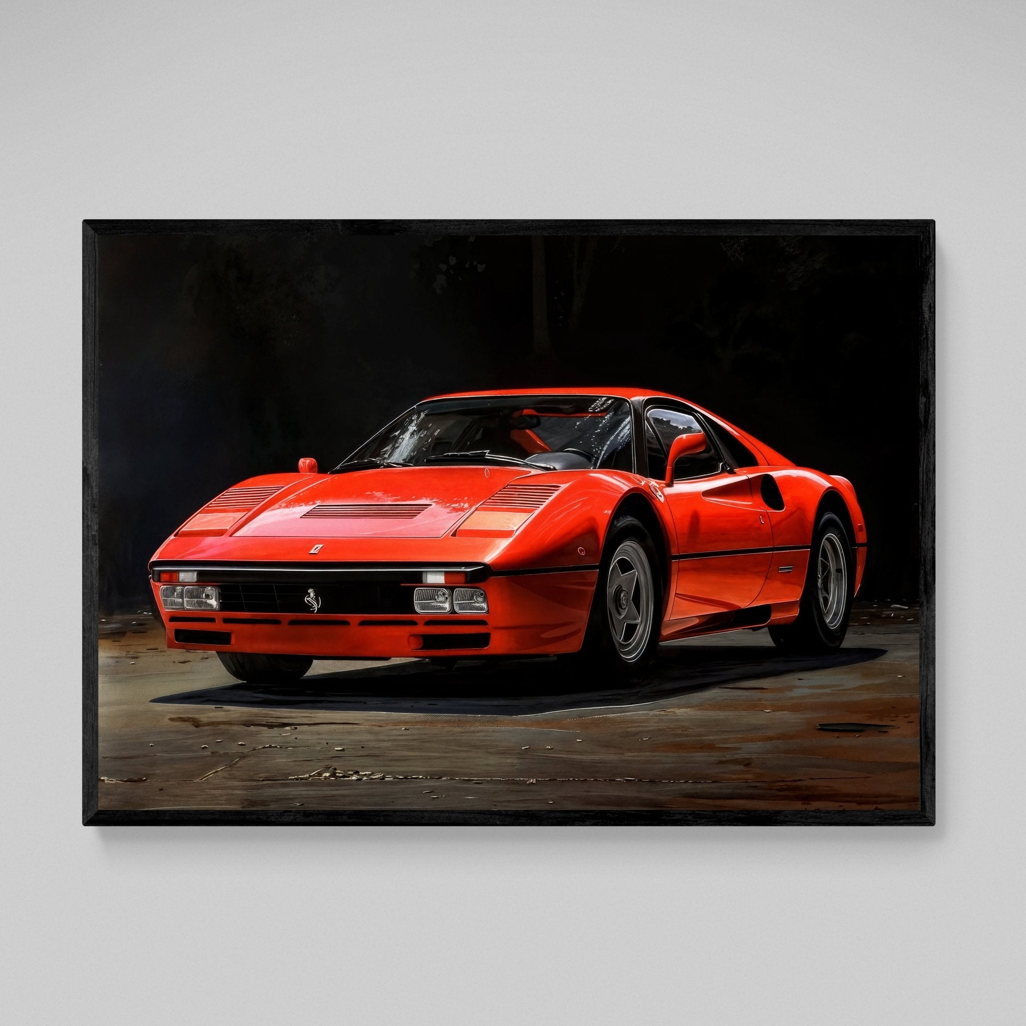 Vintage Racing Red Car Wall Art - Luxury Art Canvas