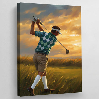 Vintage Golf Canvas Wall Art - Luxury Art Canvas