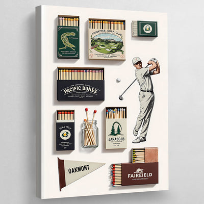 Vintage Matchbox Golf Wall Art - Luxury Art Canvas