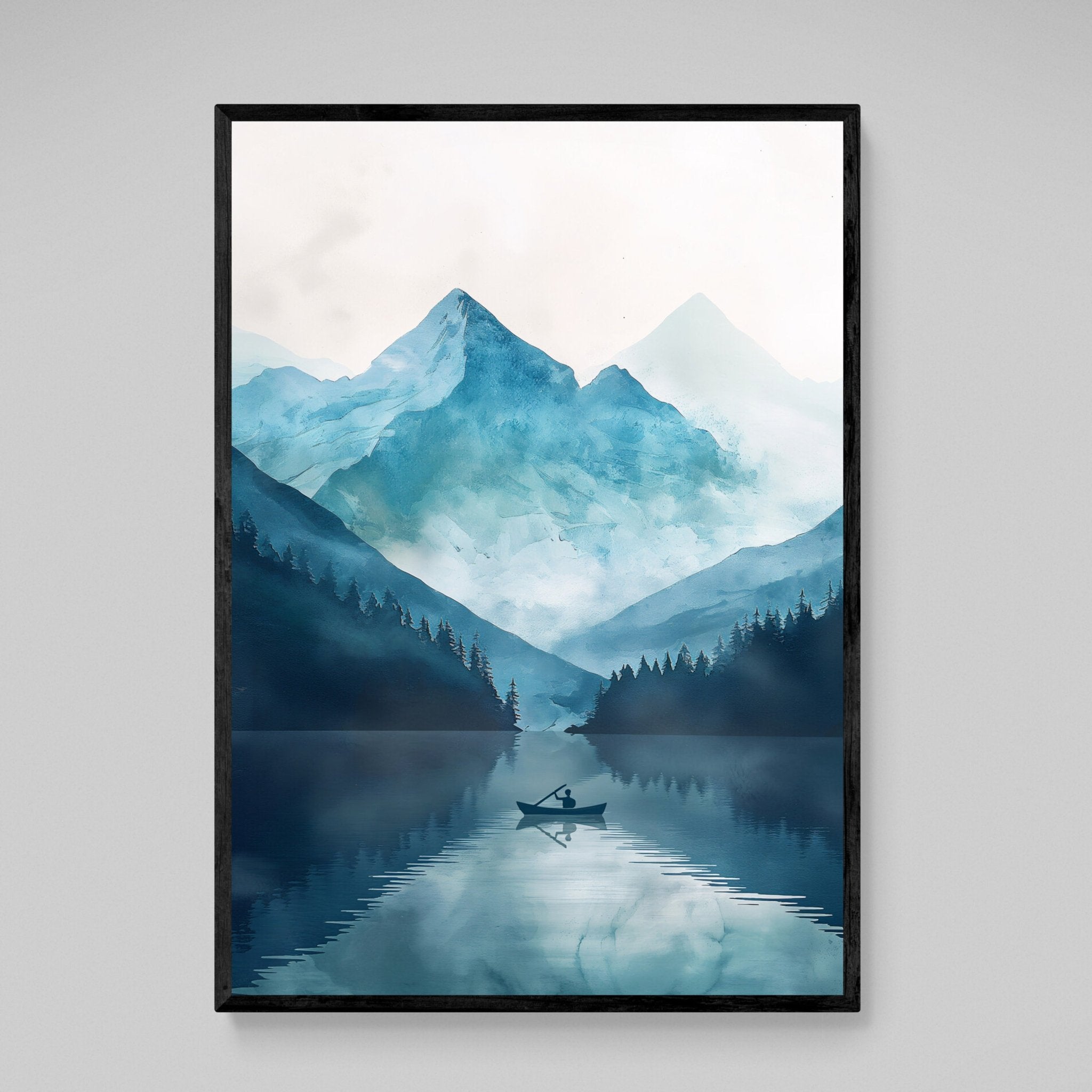 Watercolor Mountain Scandinavian Wall Art - Luxury Art Canvas