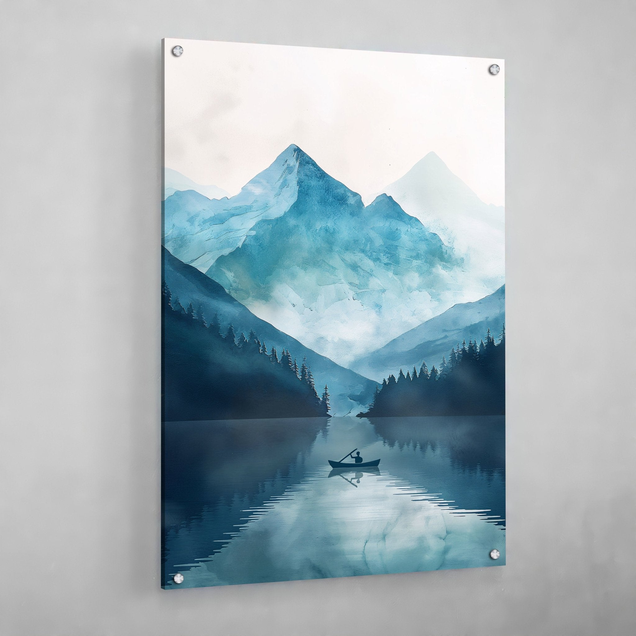 Watercolor Mountain Scandinavian Wall Art - Luxury Art Canvas