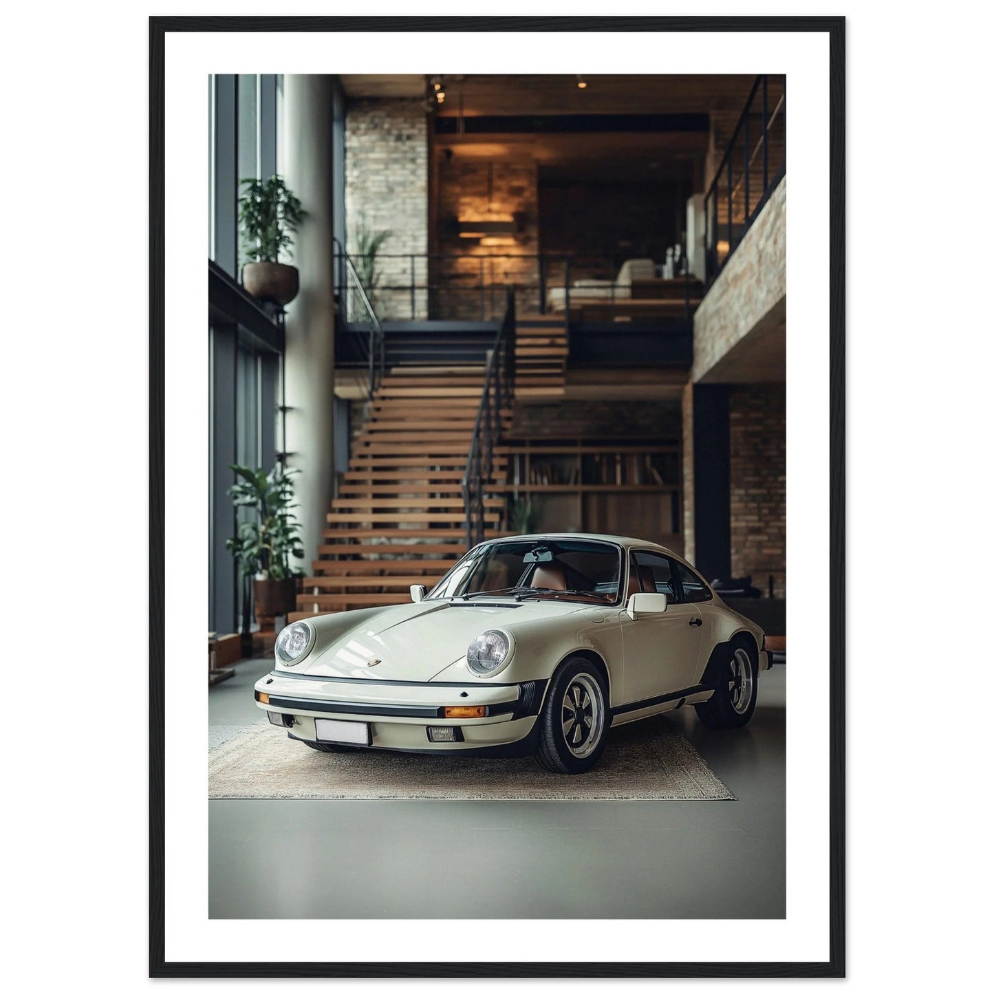 White Porsche 911 Photography Wall Art - Luxury Art Canvas