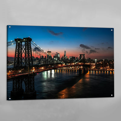 Williamsburg Bridge Night New York Wall Art - Luxury Art Canvas