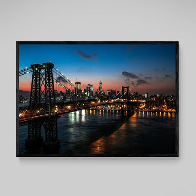 Williamsburg Bridge Night New York Wall Art - Luxury Art Canvas