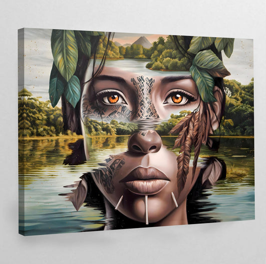 Woman Face Portrait Canvas - Luxury Art Canvas