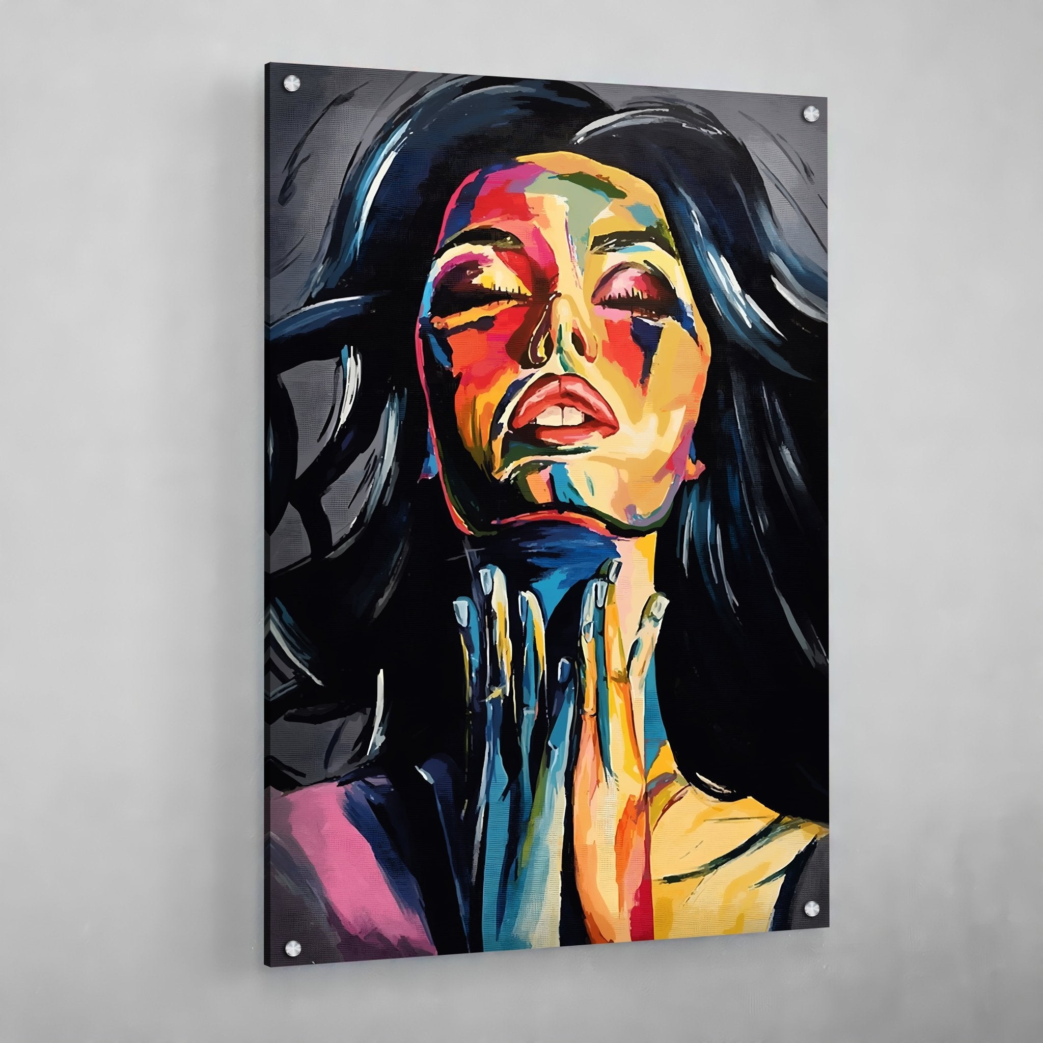 Pop Art Woman Face, Canvas on Print, Water Color Woman Canvas Wall Art, Woman Face Painting, Ready to Hang, Various hotsell Sizes