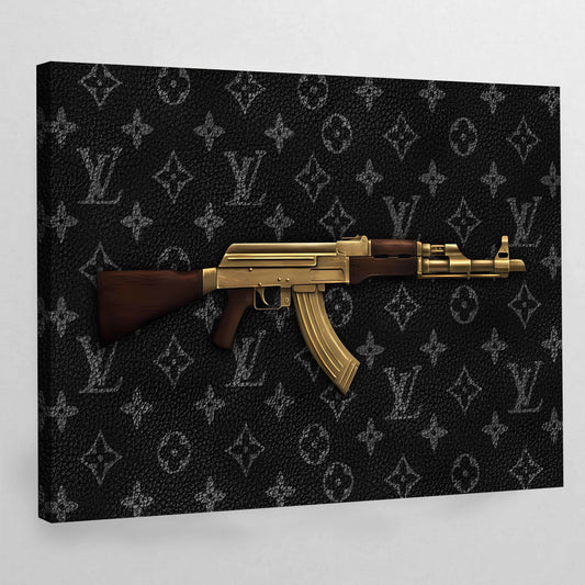 AK-47 Louis Vuitton Wall Art - Luxury Art Canvas
