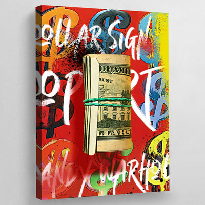 Andy Warhol Dollar Sign - Luxury Art Canvas