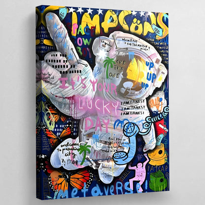 Astronaut Graffiti Wall Art - Luxury Art Canvas