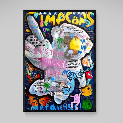 Astronaut Graffiti Wall Art - Luxury Art Canvas