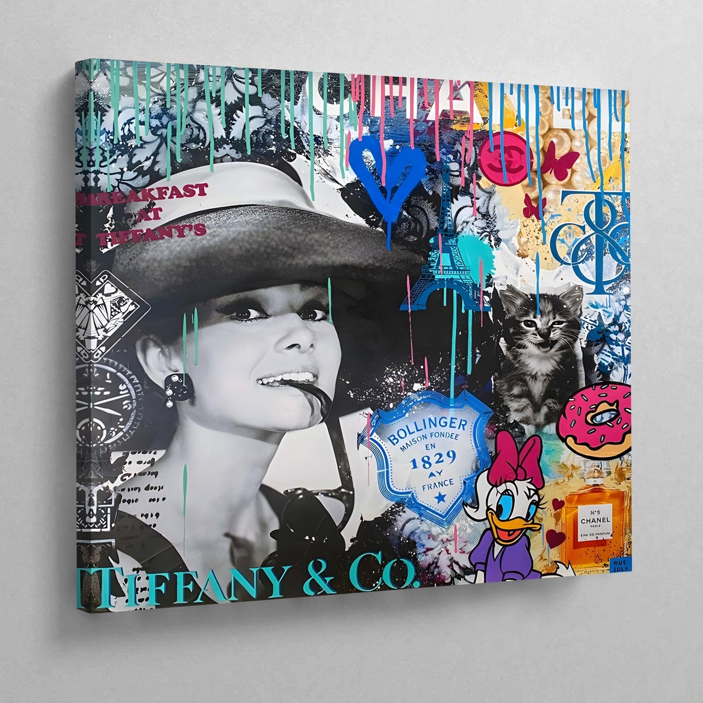 Audrey Hepburn Pop Art Canvas Art - Luxury Art Canvas