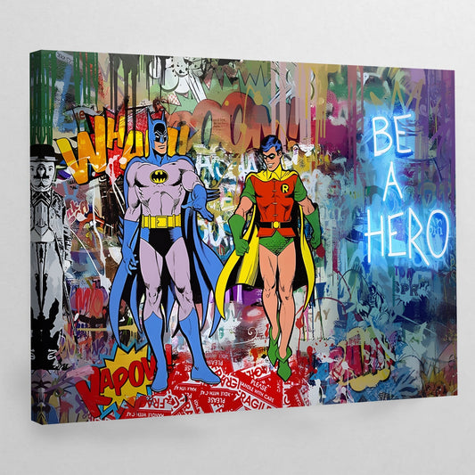 Be a Hero Graffiti Wall Art - Luxury Art Canvas