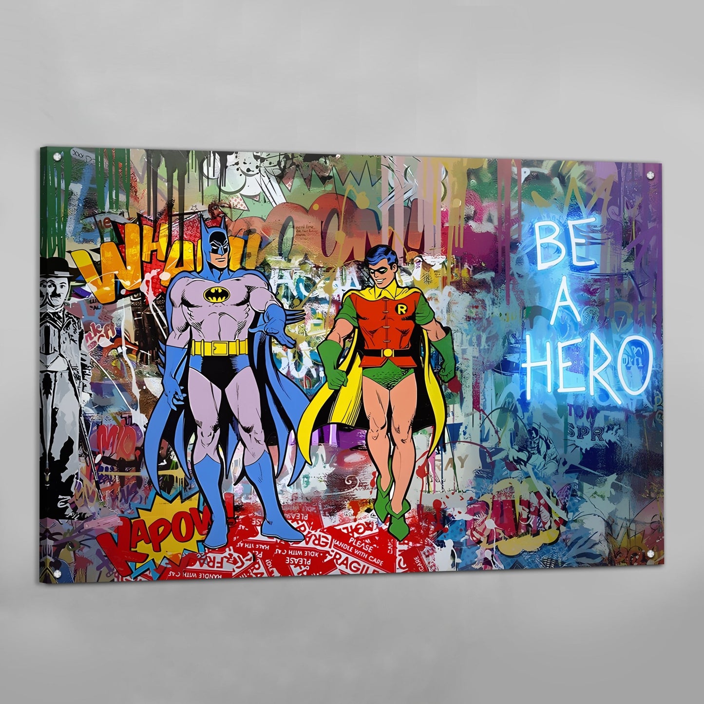 Be a Hero Graffiti Wall Art | Luxury Art Canvas