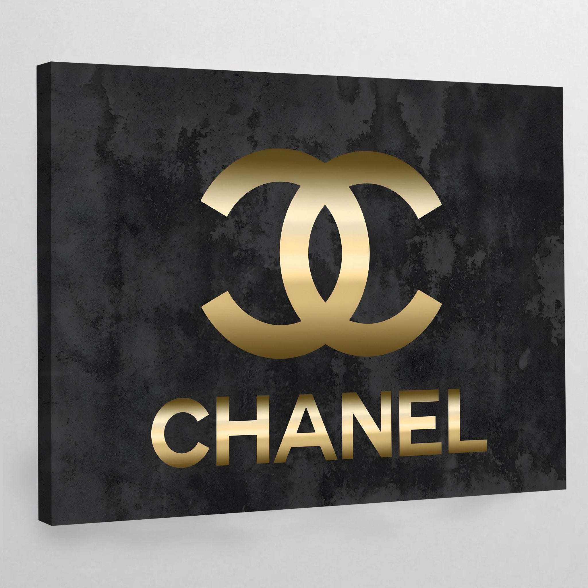 Black and Gold Chanel Wall Art | Luxury Art Canvas