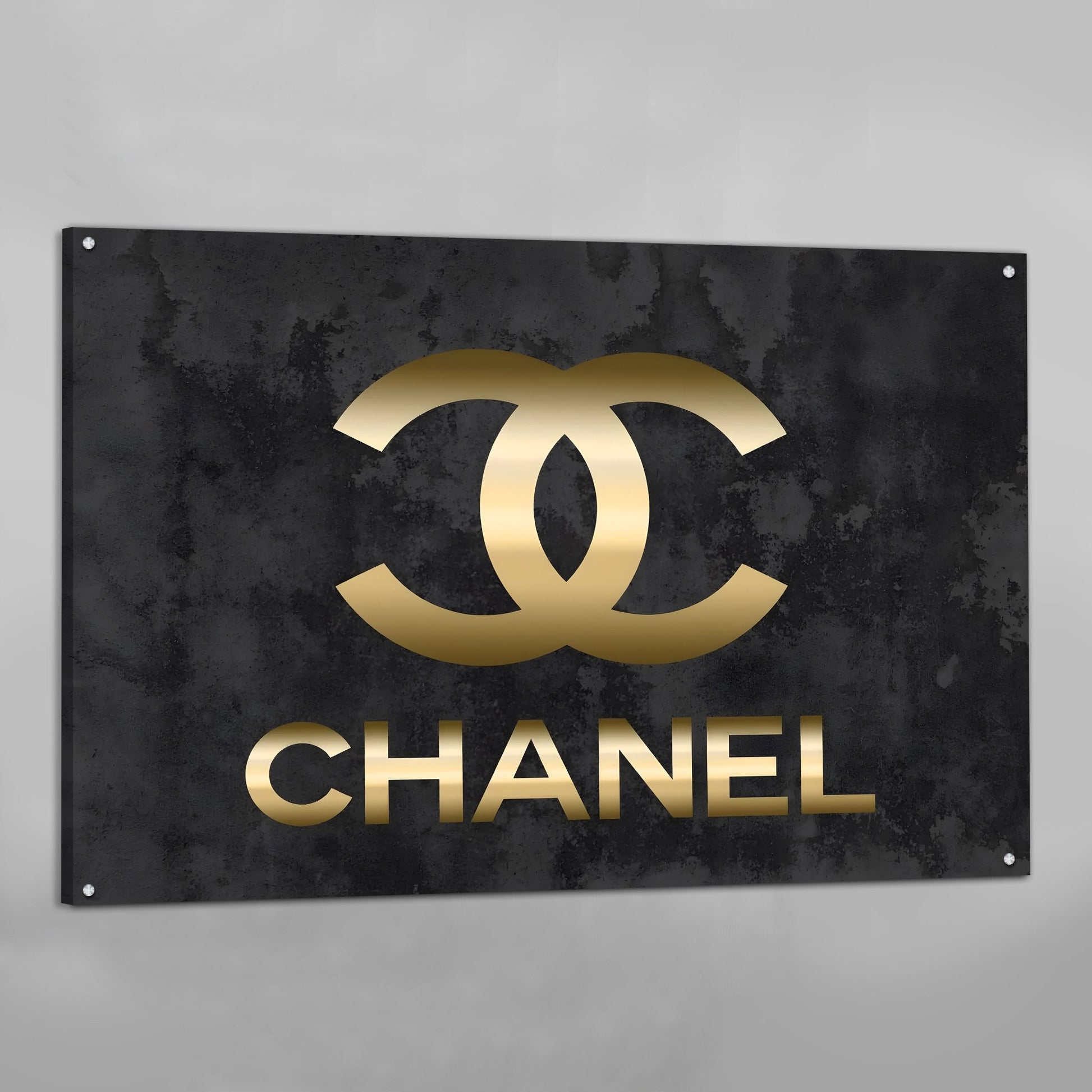 Black and Gold Chanel Wall Art - Luxury Art Canvas