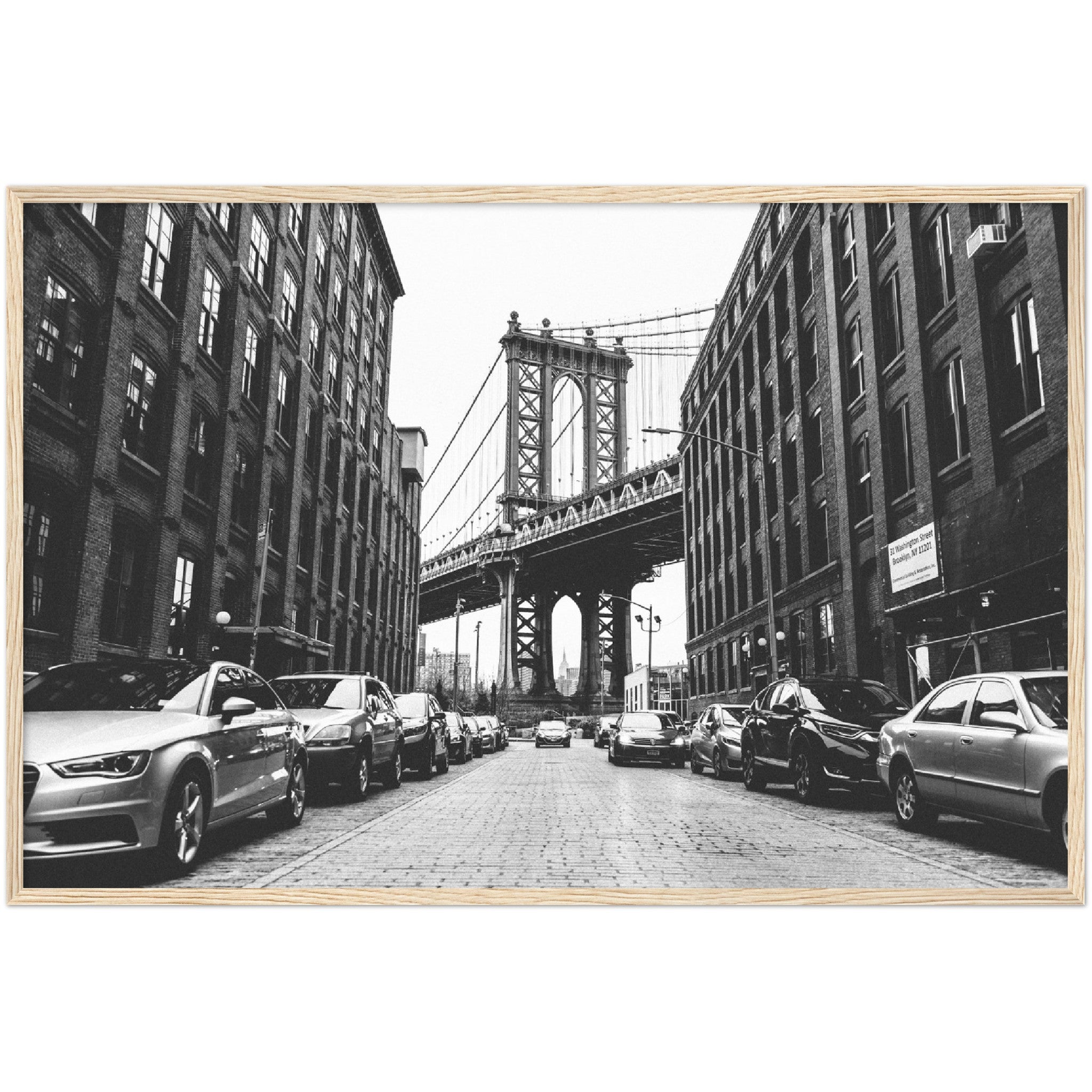 Black and White Brooklyn Bridge Wall Art - Luxury Art Canvas