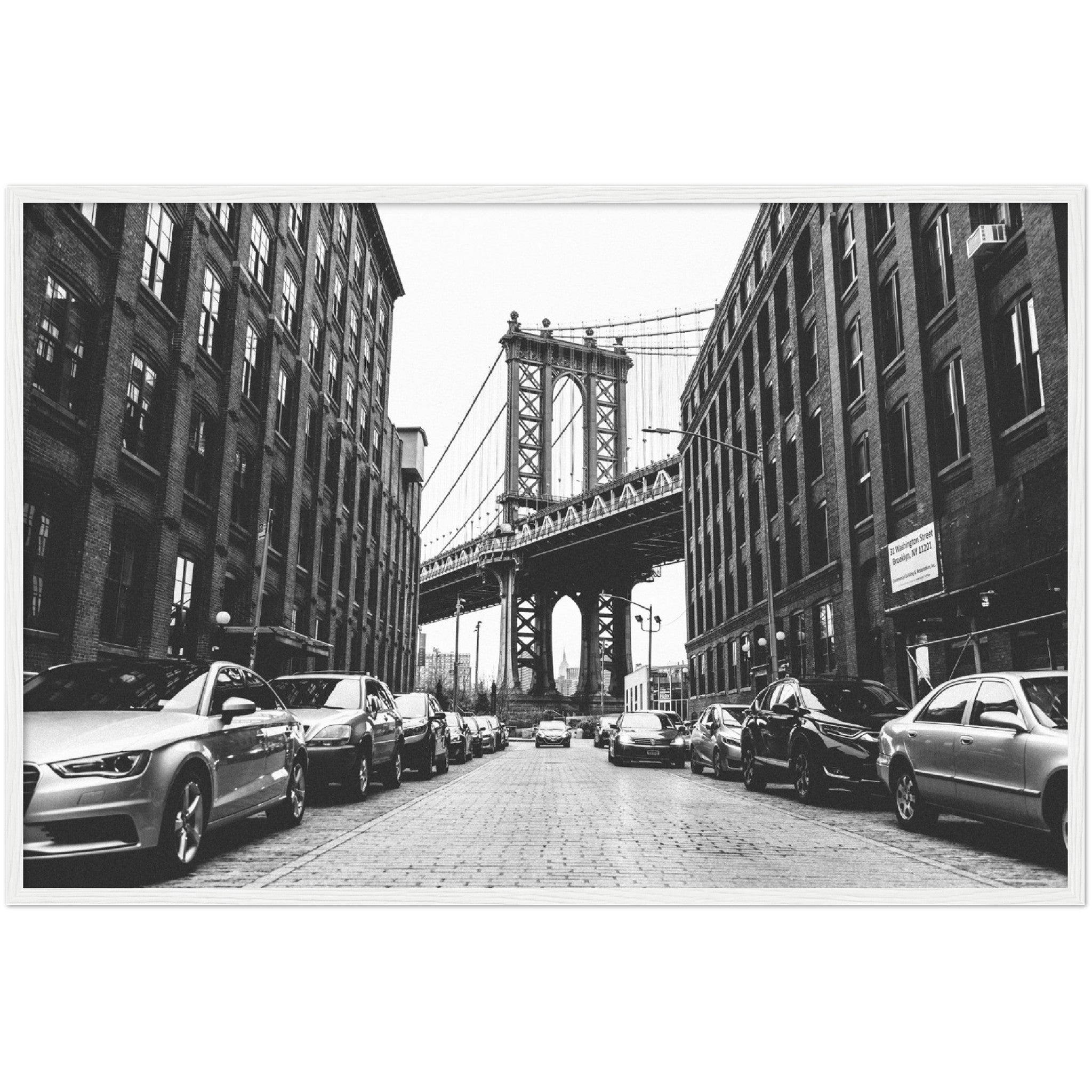 Black and White Brooklyn Bridge Wall Art - Luxury Art Canvas