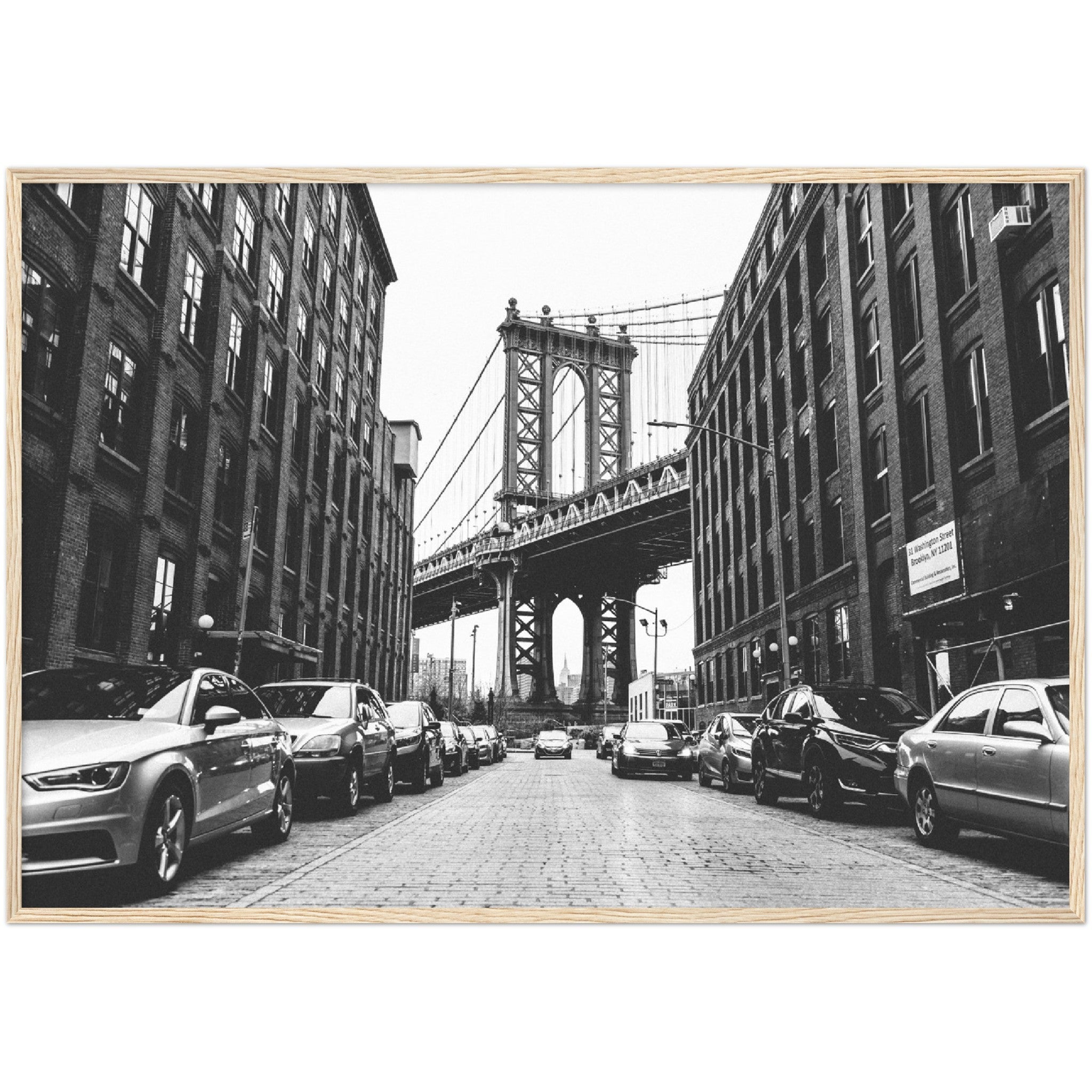 Black and White Brooklyn Bridge Wall Art - Luxury Art Canvas