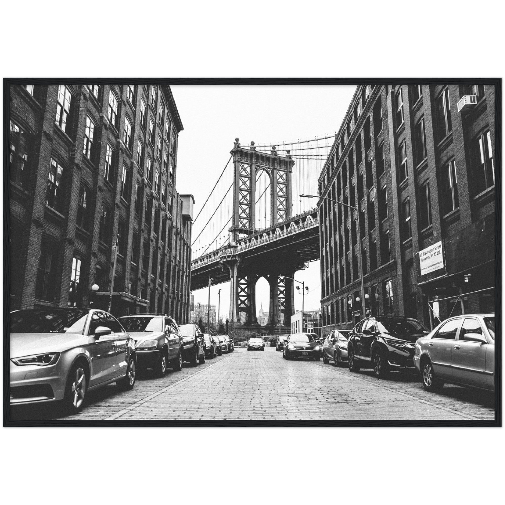 Black and White Brooklyn Bridge Wall Art - Luxury Art Canvas