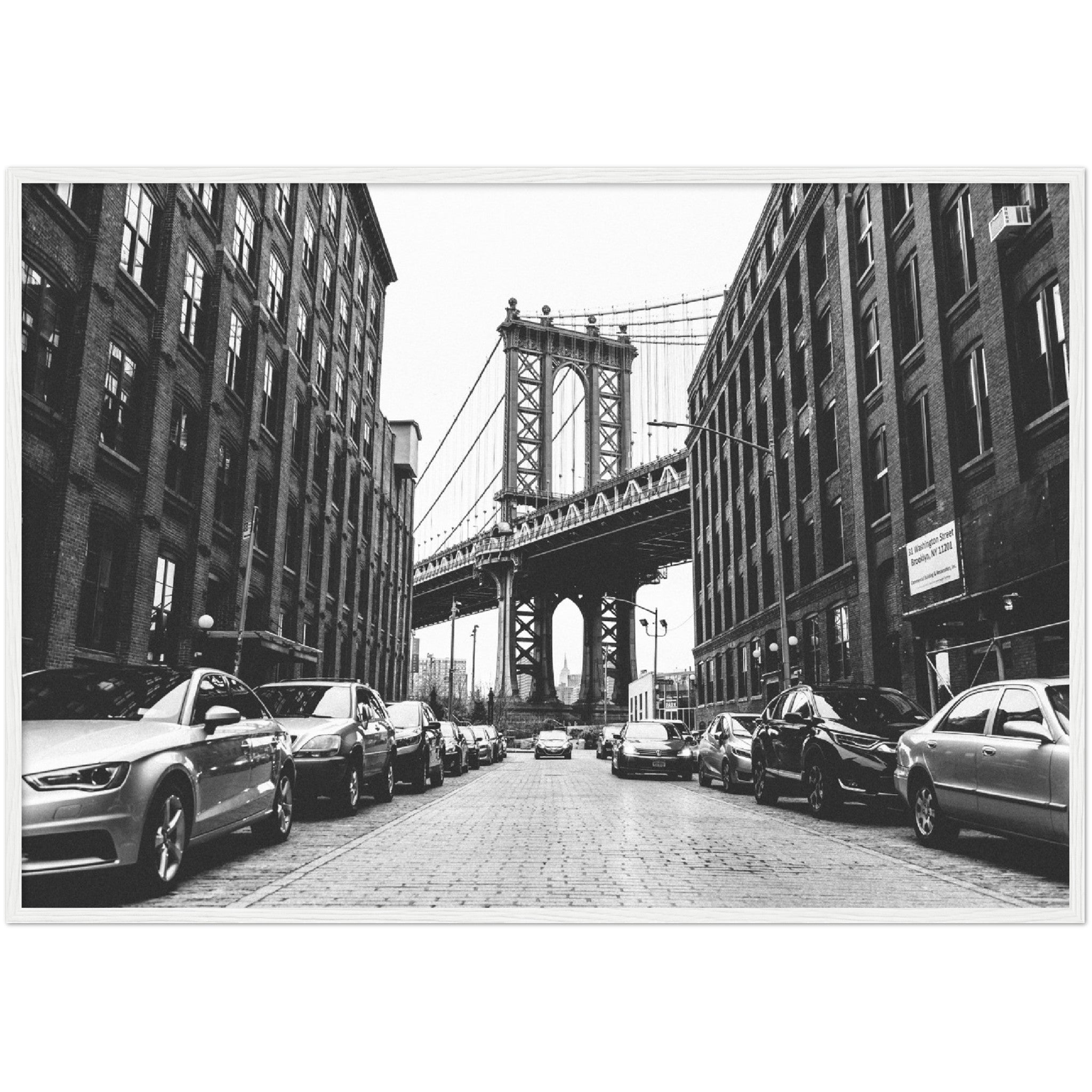 Black and White Brooklyn Bridge Wall Art - Luxury Art Canvas