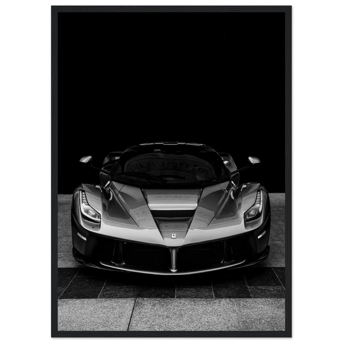 Black And White Ferrari Wall Art - Luxury Art Canvas