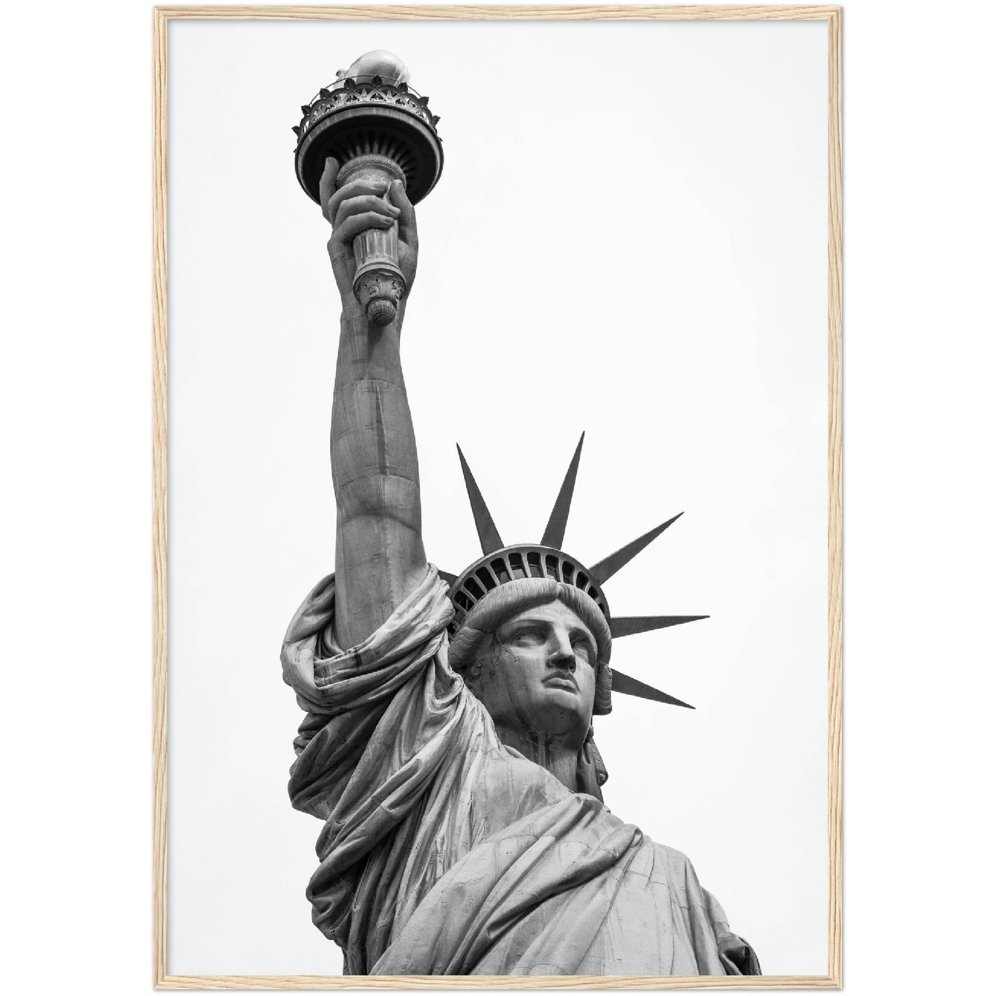 Black and White Statue of Liberty Wall Art - Luxury Art Canvas