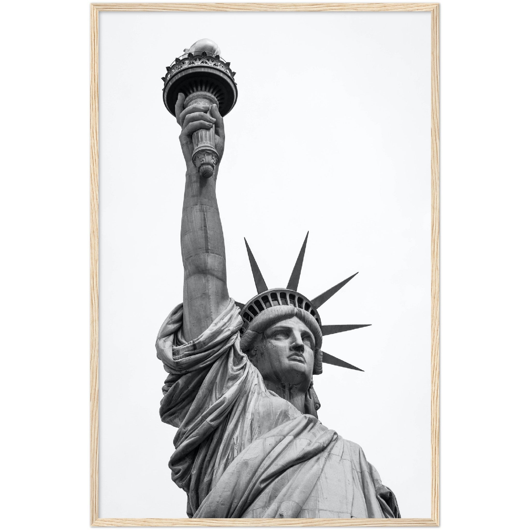 Black and White Statue of Liberty Wall Art - Luxury Art Canvas
